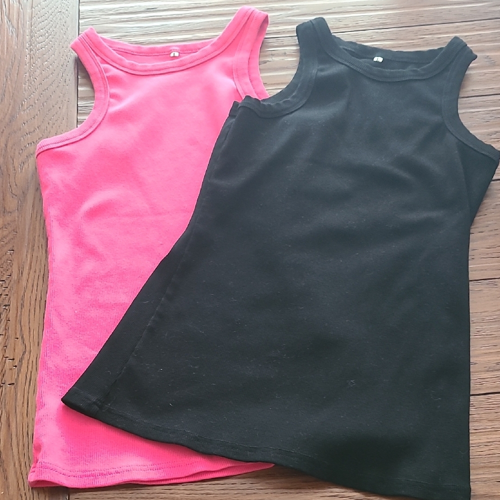 Women's Sleeveless Tank Tops - Pink and Black